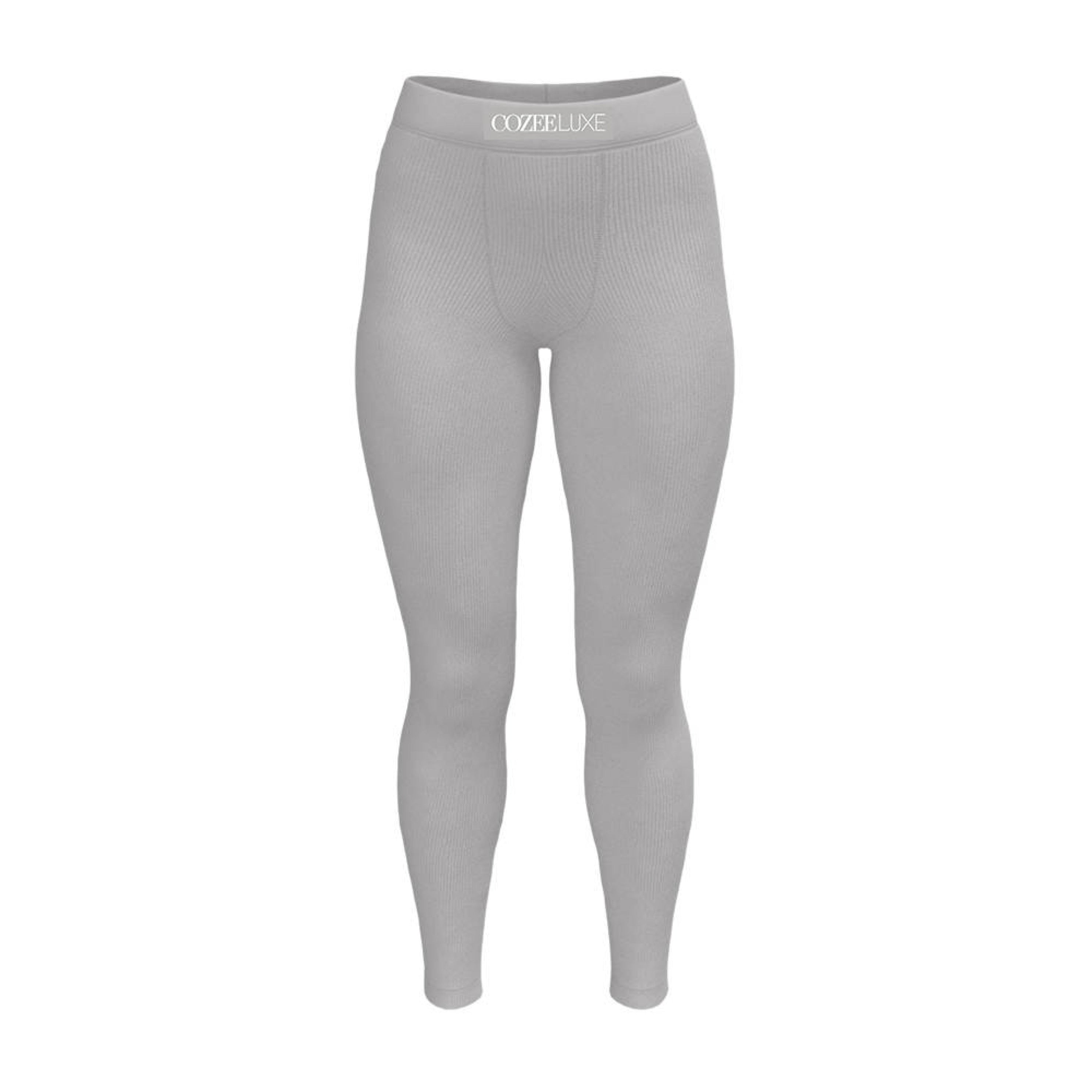 Cotton Ribbed Leggings - Light Gray – Cozee Luxe Essentials